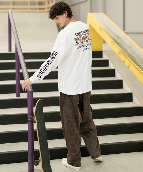 TOY　MACHINE（トイ　マシーン）の「【ムラサキスポーツ限定】TOY MACHINE/トイマシーン ロンT/長袖 ビッグシルエット バックプリント MTMFDLT2（Tシャツ/カットソー・メンズ・オレンジ/ホワイト/ブラック・L/XL/M）」の8枚目の写真