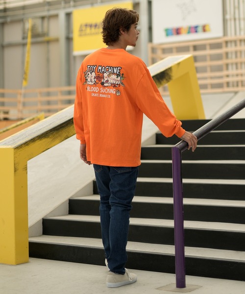 TOY　MACHINE（トイ　マシーン）の「【ムラサキスポーツ限定】TOY MACHINE/トイマシーン ロンT/長袖 ビッグシルエット バックプリント MTMFDLT2（Tシャツ/カットソー・メンズ・オレンジ/ホワイト/ブラック・L/XL/M）」の21枚目の写真