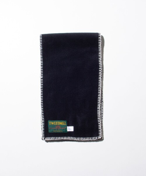 TWEED MILL（ツイードミル）の「【TWEED MILL/ツイードミル】GLOSTER別注 FLEECE SCARF Blanket Stitch（マフラー・メンズ・イエロー/オフホワイト/オリーブ/チャコールグレー/ライトグレー/ブラック・FREE）」の15枚目の写真
