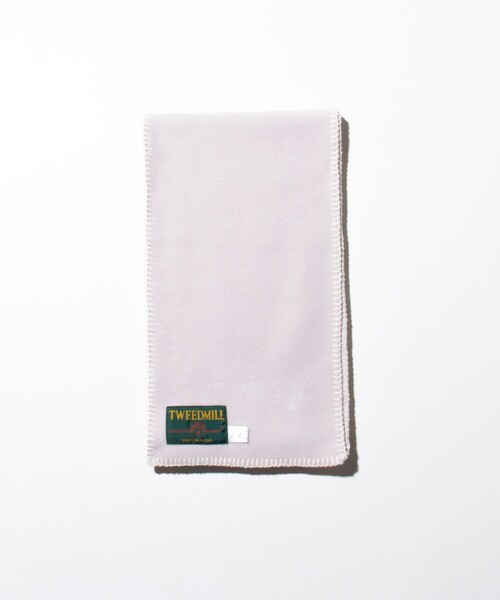 TWEED MILL（ツイードミル）の「【TWEED MILL/ツイードミル】GLOSTER別注 FLEECE SCARF Blanket Stitch（マフラー・メンズ・イエロー/オフホワイト/オリーブ/チャコールグレー/ライトグレー/ブラック・FREE）」の10枚目の写真