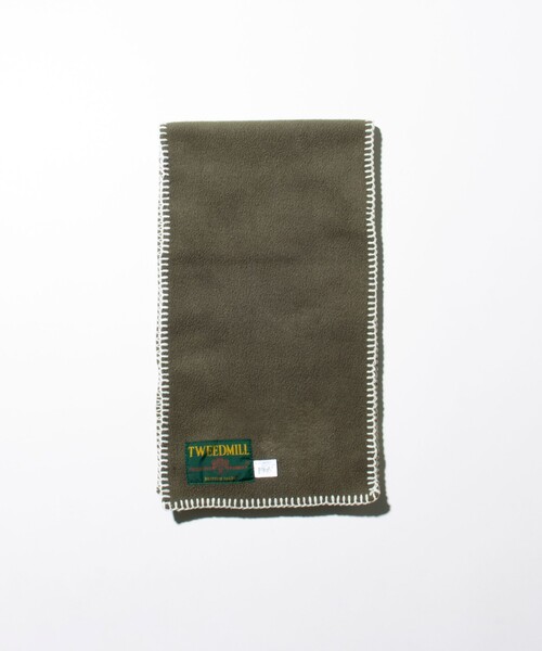 TWEED MILL（ツイードミル）の「【TWEED MILL/ツイードミル】GLOSTER別注 FLEECE SCARF Blanket Stitch（マフラー・メンズ・イエロー/オフホワイト/オリーブ/チャコールグレー/ライトグレー/ブラック・FREE）」の16枚目の写真