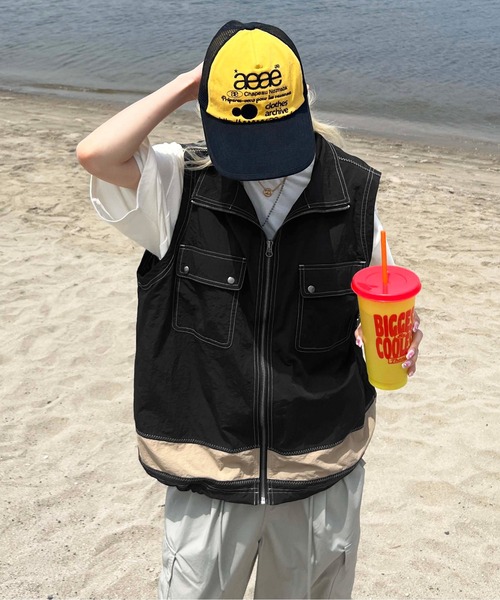 sedacle（セダクル）の「ジグザグステッチナイロンベスト（ベスト・メンズ・ブルー/ブラック・MEDIUM/LARGE）」の3枚目の写真