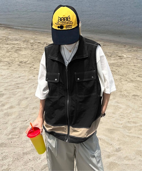 sedacle（セダクル）の「ジグザグステッチナイロンベスト（ベスト・メンズ・ブルー/ブラック・MEDIUM/LARGE）」の13枚目の写真