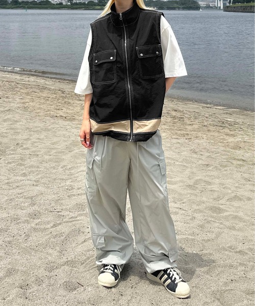 sedacle（セダクル）の「ジグザグステッチナイロンベスト（ベスト・メンズ・ブルー/ブラック・MEDIUM/LARGE）」の10枚目の写真