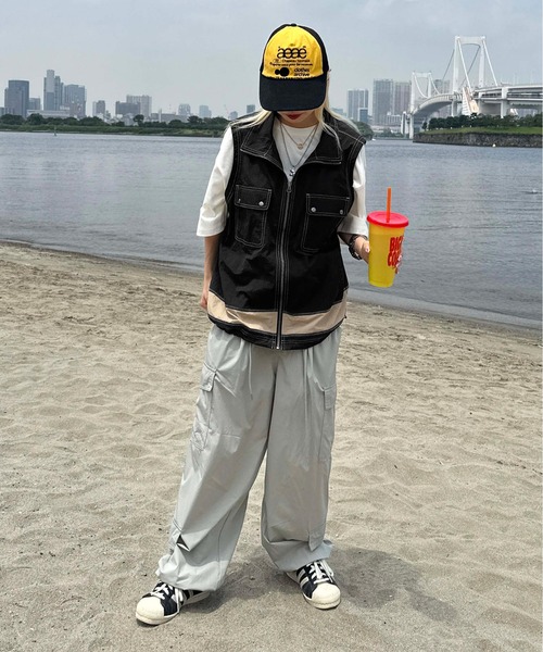 sedacle（セダクル）の「ジグザグステッチナイロンベスト（ベスト・メンズ・ブルー/ブラック・MEDIUM/LARGE）」の8枚目の写真