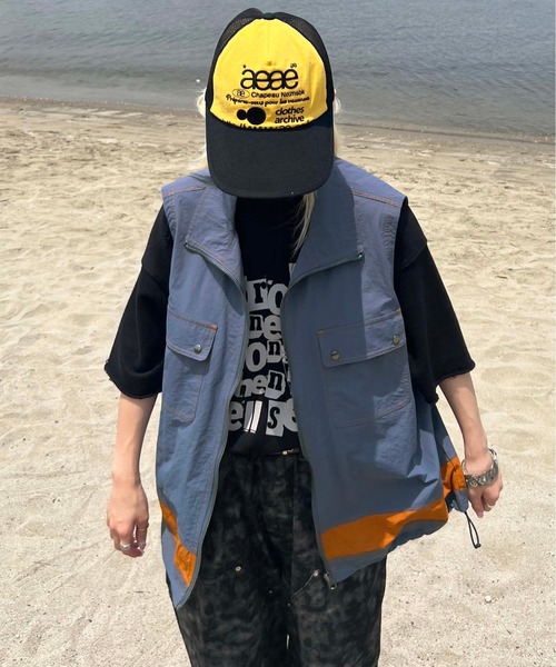 sedacle（セダクル）の「ジグザグステッチナイロンベスト（ベスト・メンズ・ブルー/ブラック・MEDIUM/LARGE）」の4枚目の写真