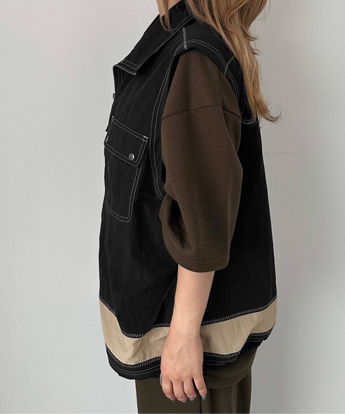 sedacle（セダクル）の「ジグザグステッチナイロンベスト（ベスト・メンズ・ブルー/ブラック・MEDIUM/LARGE）」の9枚目の写真