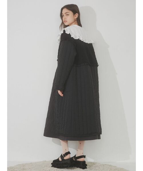 merry jenny（メリージェニー）の「ボアコンビキルトコート（ステンカラーコート・レディース・ブラック/アイボリー・FREE）」の13枚目の写真