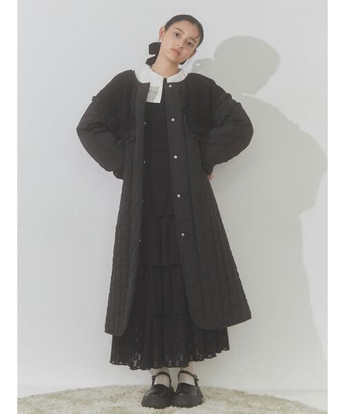 merry jenny（メリージェニー）の「ボアコンビキルトコート（ステンカラーコート・レディース・ブラック/アイボリー・FREE）」の22枚目の写真