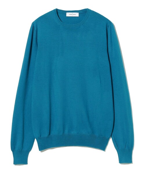 【＊美品】GRAN SASSO ターコイズ色　クルーネックニット 美品】GRAN SASSO ターコイズ色 クルーネックニット FINAL SALE】GRAN