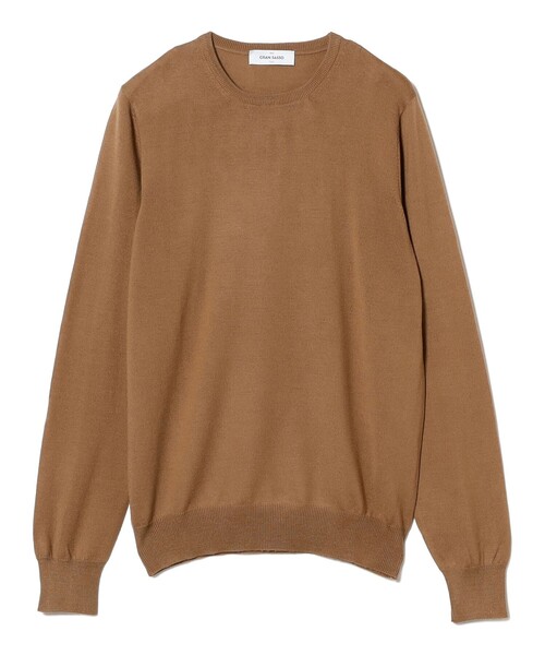 GRAN SASSO 12Gウールソリッドクルーネックニット ブラウン 44 GRAN SASSO / 12ゲージ クルーネック ニット（ニット/セーター）｜Gran