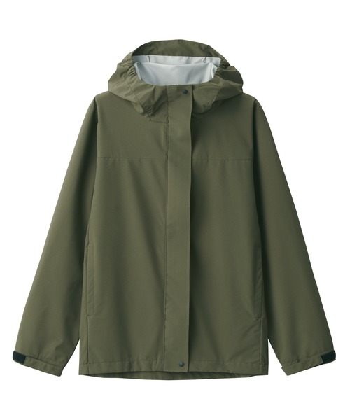 無印良品／大きいサイズXL／蒸れにくい／撥水／カーキグリーンフード付ロングコート 無印良品（ムジルシリョウヒン）の「蒸れにくい 撥水フード付き