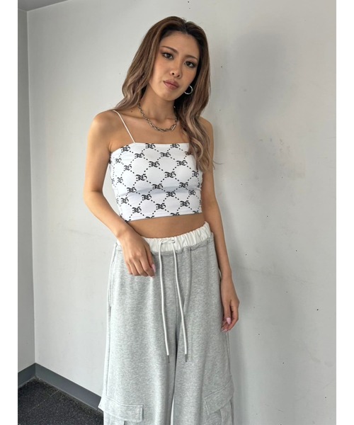 EGOIST（エゴイスト）の「モノグラム柄ビスチェ（キャミソール・レディース・ブラック/ホワイト・FREE）」の2枚目の写真