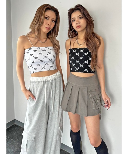 EGOIST（エゴイスト）の「モノグラム柄ビスチェ（キャミソール・レディース・ブラック/ホワイト・FREE）」の4枚目の写真