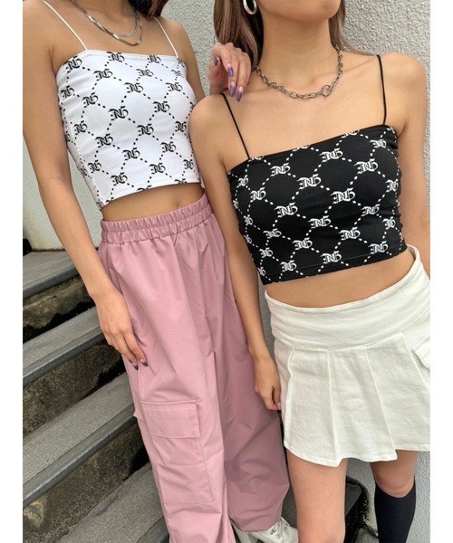 EGOIST（エゴイスト）の「モノグラム柄ビスチェ（キャミソール・レディース・ブラック/ホワイト・FREE）」の8枚目の写真