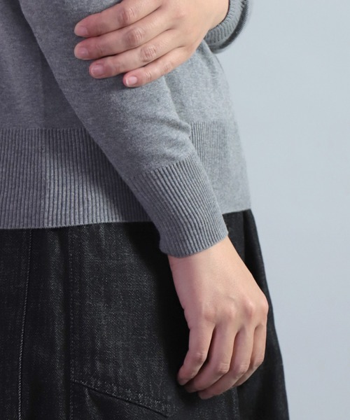 gicipi（ジチピ）の「[ gicipi ] FRAGORA　フラーゴラ (2311A) / クルーネック フィットトップス（ニット/セーター・レディース・オフホワイト/ブラック/ネイビー/ベージュ/グレー/ピンク・1）」の12枚目の写真