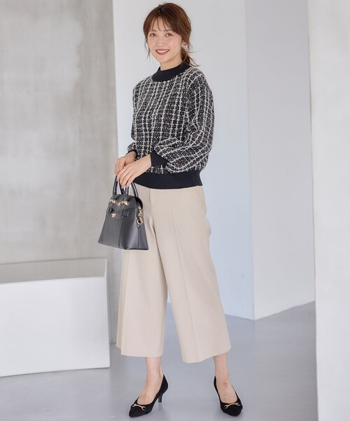 ANY SIS（エニィスィス）の「【洗える】フラッフィーパターン ニット（ニット/セーター・レディース・アイボリー系/ブラック系・2）」の4枚目の写真