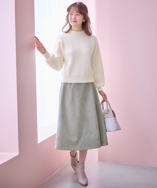 ANY SIS（エニィスィス）の「【洗える】フラッフィーパターン ニット（ニット/セーター・レディース・アイボリー系/ブラック系・2）」の6枚目の写真