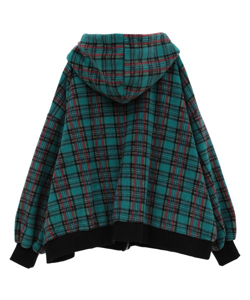 パーカー FLUFFY CHECK ZIP UP フーディー candystripper FLUFFY CHECK ZIP UP フーディー Candy Stripper