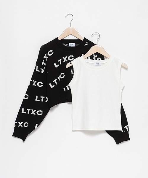 LOVETOXIC(ラブトキシック)の「【LTXC】ロゴジャガードインナーSET(ニット/セーター・キッズ・ブラック/オフホワイト・M/L/S/LL)」の7枚目の写真