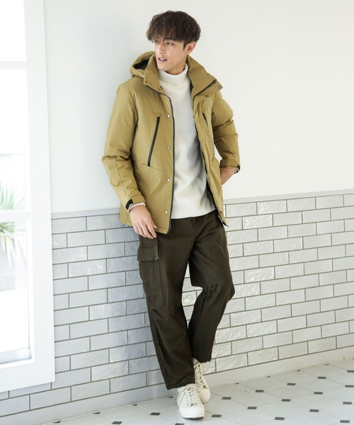 【美品】西川ダウン(R)」フードデタッチャブルMATSUMIダウン ベージュS 西川ダウン(R)｣ フード デタッチャブル MATSUMI ダウン
