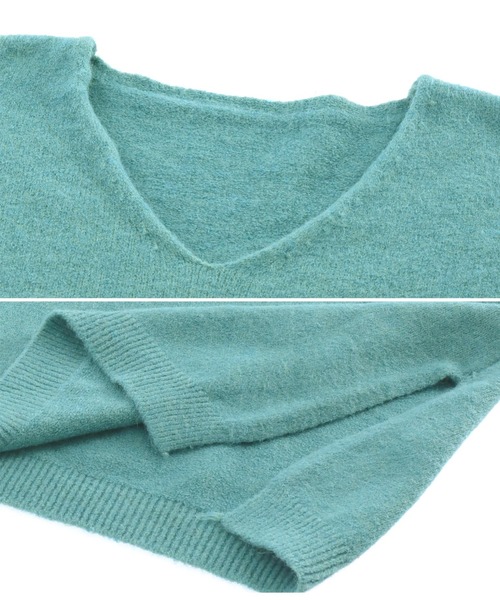 anap mimpi（アナップミンピ）の「Vネック サイドスリット ニット ワンピース（ワンピース・レディース・オレンジ/ブラック/ターコイズブルー・FREE）」の18枚目の写真