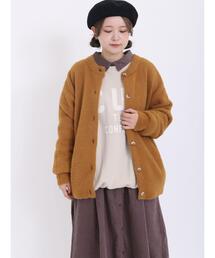 Samansa Mos2 | 花柄/無地シャギークルーネックカーディガン(カーディガン/ボレロ)