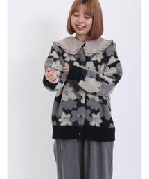 Samansa Mos2 | 花柄/無地シャギークルーネックカーディガン(カーディガン/ボレロ)