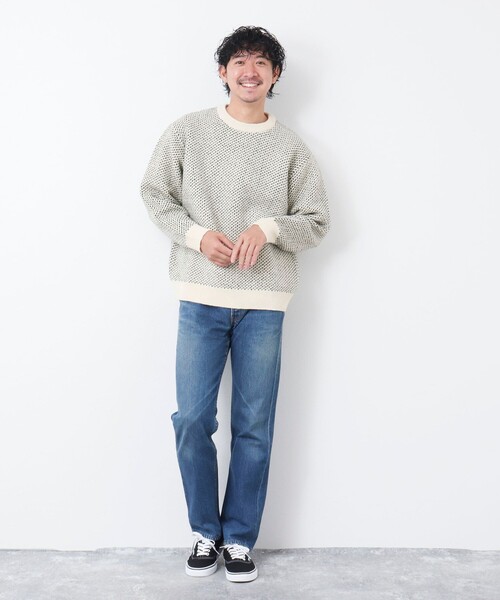 NOLLEY'S goodman(ノーリーズグッドマン)の「【WORK ABOUT/ワークアバウト】ジャカード プルオーバーニット(ニット/セーター・メンズ・ブルー系その他/ホワイト系その他/ブラック系その他・L/M)」の4枚目の写真