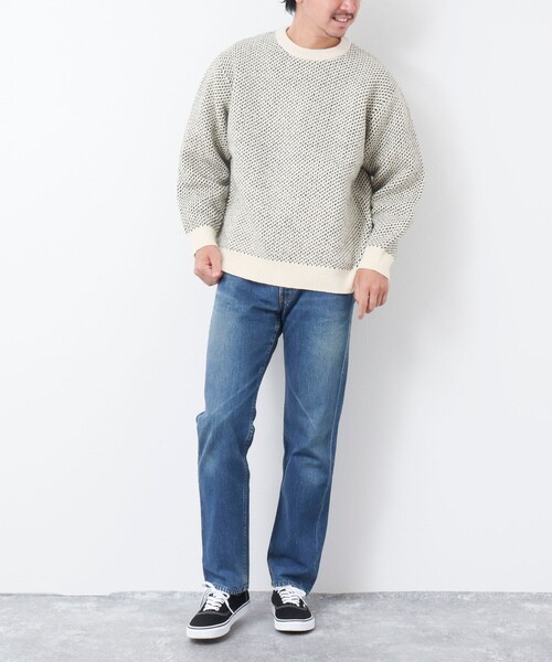 NOLLEY'S goodman(ノーリーズグッドマン)の「【WORK ABOUT/ワークアバウト】ジャカード プルオーバーニット(ニット/セーター・メンズ・ブルー系その他/ホワイト系その他/ブラック系その他・L/M)」の5枚目の写真