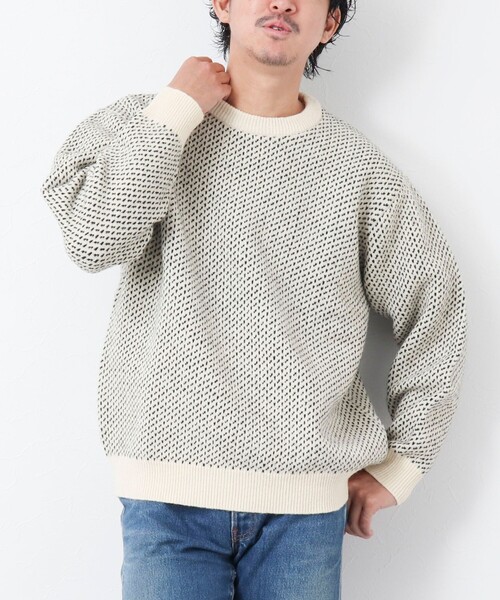 NOLLEY'S goodman(ノーリーズグッドマン)の「【WORK ABOUT/ワークアバウト】ジャカード プルオーバーニット(ニット/セーター・メンズ・ブルー系その他/ホワイト系その他/ブラック系その他・L/M)」の7枚目の写真