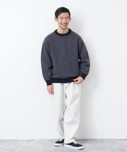 NOLLEY'S goodman(ノーリーズグッドマン)の「【WORK ABOUT/ワークアバウト】ジャカード プルオーバーニット(ニット/セーター・メンズ・ブルー系その他/ホワイト系その他/ブラック系その他・L/M)」の13枚目の写真