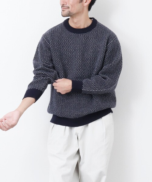 NOLLEY'S goodman(ノーリーズグッドマン)の「【WORK ABOUT/ワークアバウト】ジャカード プルオーバーニット(ニット/セーター・メンズ・ブルー系その他/ホワイト系その他/ブラック系その他・L/M)」の15枚目の写真