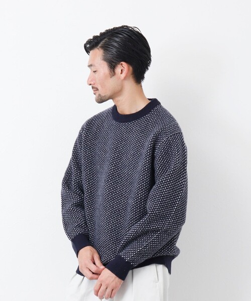 NOLLEY'S goodman(ノーリーズグッドマン)の「【WORK ABOUT/ワークアバウト】ジャカード プルオーバーニット(ニット/セーター・メンズ・ブルー系その他/ホワイト系その他/ブラック系その他・L/M)」の16枚目の写真