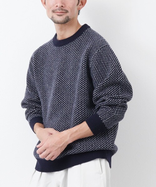 NOLLEY'S goodman(ノーリーズグッドマン)の「【WORK ABOUT/ワークアバウト】ジャカード プルオーバーニット(ニット/セーター・メンズ・ブルー系その他/ホワイト系その他/ブラック系その他・L/M)」の17枚目の写真