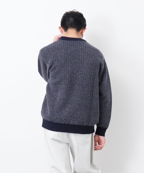 NOLLEY'S goodman(ノーリーズグッドマン)の「【WORK ABOUT/ワークアバウト】ジャカード プルオーバーニット(ニット/セーター・メンズ・ブルー系その他/ホワイト系その他/ブラック系その他・L/M)」の18枚目の写真