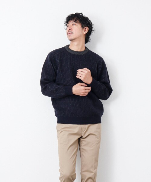 NOLLEY'S goodman(ノーリーズグッドマン)の「【WORK ABOUT/ワークアバウト】ジャカード プルオーバーニット(ニット/セーター・メンズ・ブルー系その他/ホワイト系その他/ブラック系その他・L/M)」の22枚目の写真