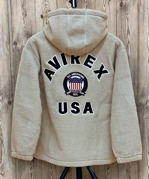 AVIREX(アヴィレックス)の「SIGNA TURE LOGO ZIP PARKA(パーカー・メンズ・ベージュ/ネイビー/バーガンディー・XL/L/M/XXL)」の2枚目の写真