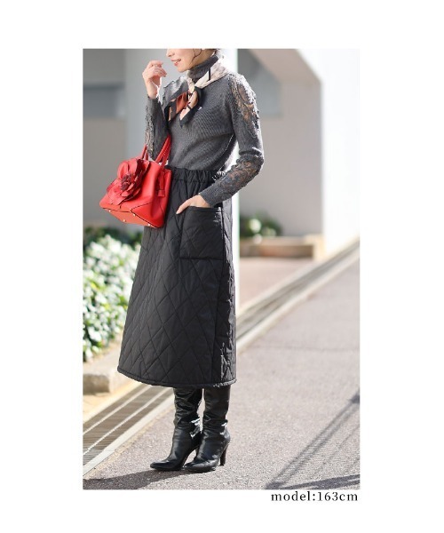 Sawa a la mode（サワアラモード）の「中綿キルティングスカート（スカート・レディース・ブラック・FREE）」の11枚目の写真