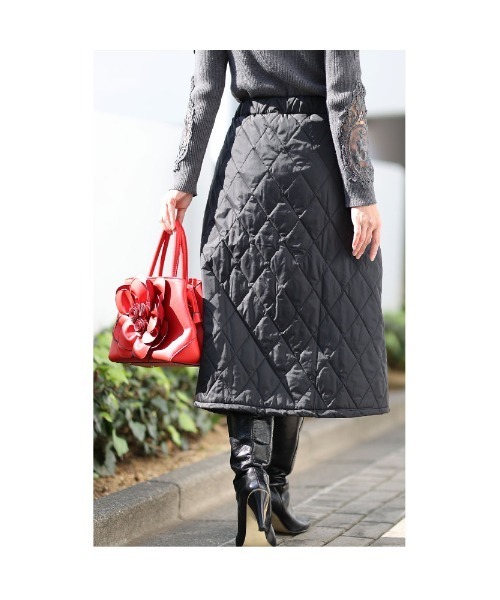 Sawa a la mode（サワアラモード）の「中綿キルティングスカート（スカート・レディース・ブラック・FREE）」の12枚目の写真