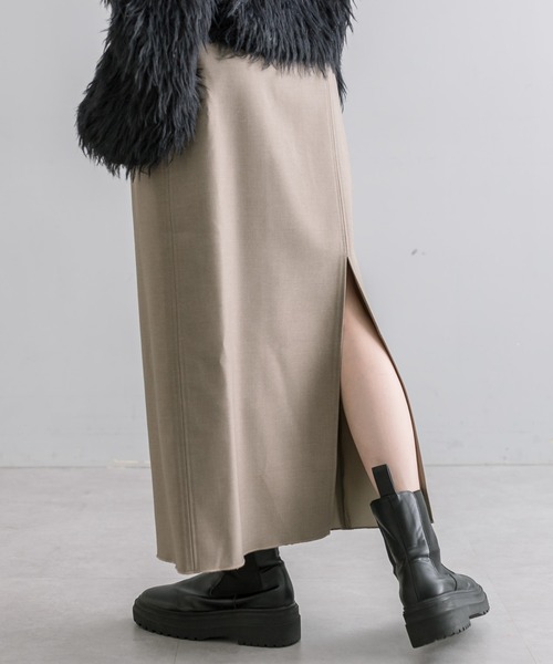 mystic（ミスティック）の「【3色展開】ストレッチスリットスカート（スカート・レディース・チャコールグレー/ブラック/ベージュ・1/2）」の3枚目の写真