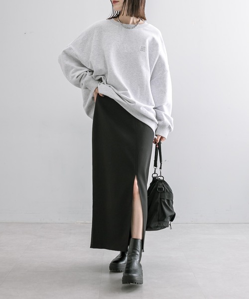 mystic（ミスティック）の「【3色展開】ストレッチスリットスカート（スカート・レディース・チャコールグレー/ブラック/ベージュ・1/2）」の5枚目の写真