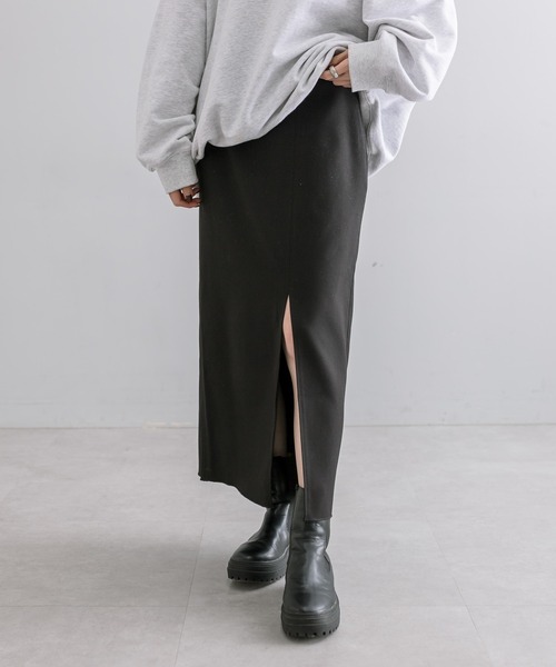 mystic（ミスティック）の「【3色展開】ストレッチスリットスカート（スカート・レディース・チャコールグレー/ブラック/ベージュ・1/2）」の7枚目の写真