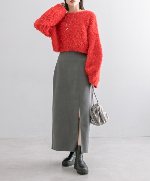 mystic（ミスティック）の「【3色展開】ストレッチスリットスカート（スカート・レディース・チャコールグレー/ブラック/ベージュ・1/2）」の12枚目の写真