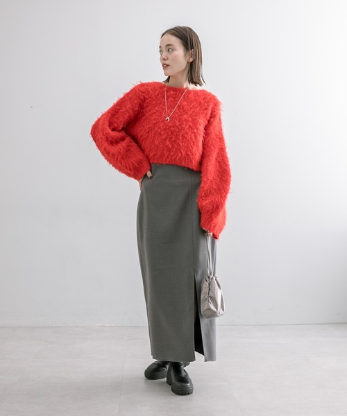 mystic（ミスティック）の「【3色展開】ストレッチスリットスカート（スカート・レディース・チャコールグレー/ブラック/ベージュ・1/2）」の14枚目の写真