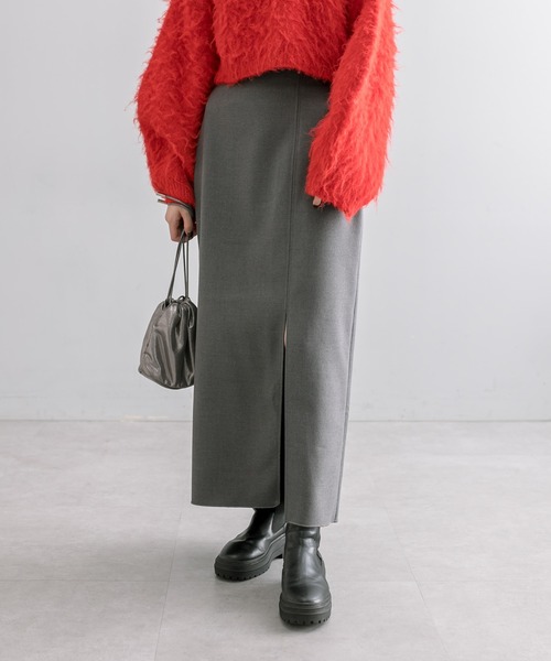 mystic（ミスティック）の「【3色展開】ストレッチスリットスカート（スカート・レディース・チャコールグレー/ブラック/ベージュ・1/2）」の11枚目の写真