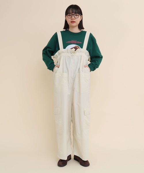 I am I in fact...（アイアムアイインファクト）の「●NYLON pocket overall（サロペット/オーバーオール・レディース・アイボリー/ベージュ/ネイビー・FREE）」の8枚目の写真