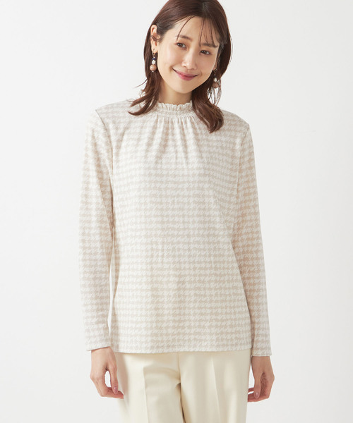 A/C DESIGN BY ALPHA CUBIC(エーシーデザインバイアルファキュービック)の「プリント裏起毛プルオーバー(Tシャツ/カットソー・レディース・ライトグレー/ブラック/サックスブルー・L/M/LL)」の1枚目の写真