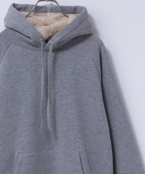 Mac-House（マックハウス）の「裏ボア あったか無地パーカー（パーカー・レディース・ブラック/ダークグリーン系/チャコールグレー/杢グレー・L/M）」の3枚目の写真