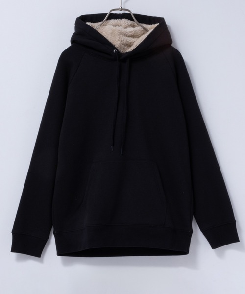 Mac-House（マックハウス）の「裏ボア あったか無地パーカー（パーカー・レディース・ブラック/ダークグリーン系/チャコールグレー/杢グレー・L/M）」の6枚目の写真